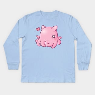 Cute Pink Flapjack Octopus Kids Long Sleeve T-Shirt